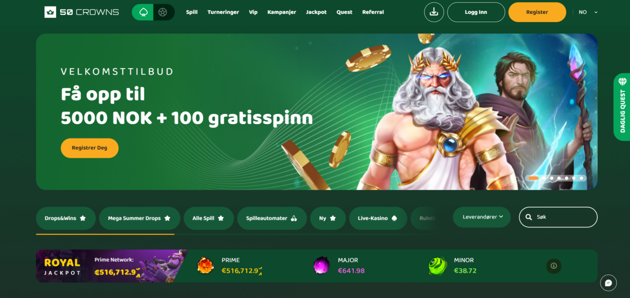 Hvorfor spille på 50 Crowns Casino